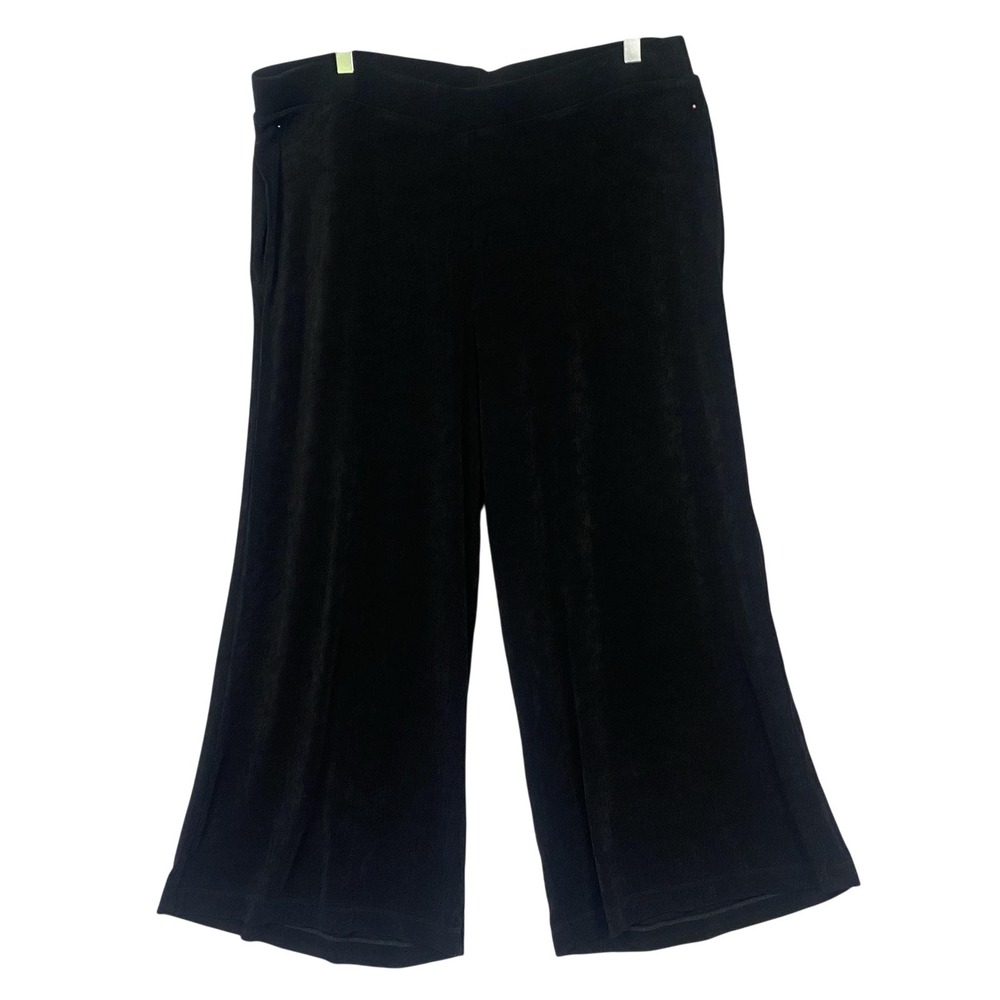Chicos Travelers Wide Leg Crop Pants Size 3 Slinky Knit Pull On 36x24 XL 1X